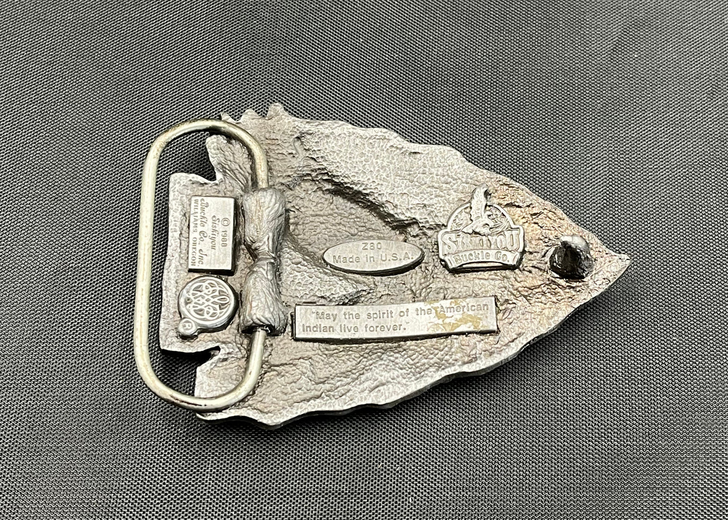 'Eagle Arrow' Belt - Oak Bark Tanned Leather Belt - Pewter Buckle - Hand Stitched