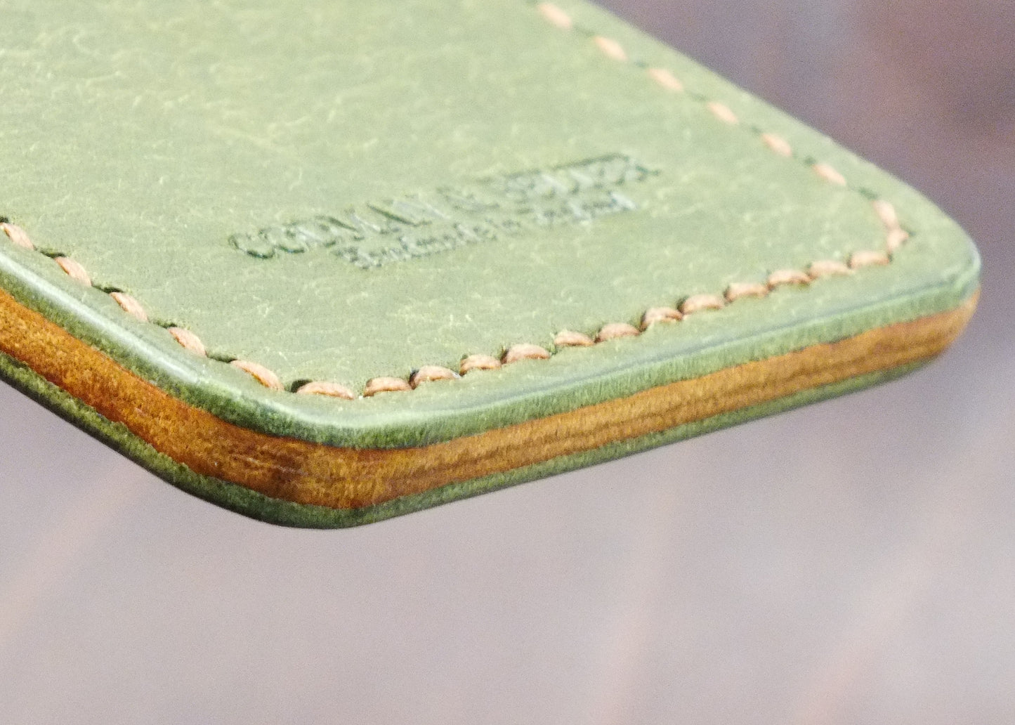 The Caburn Card Wallet - Olive and Russet