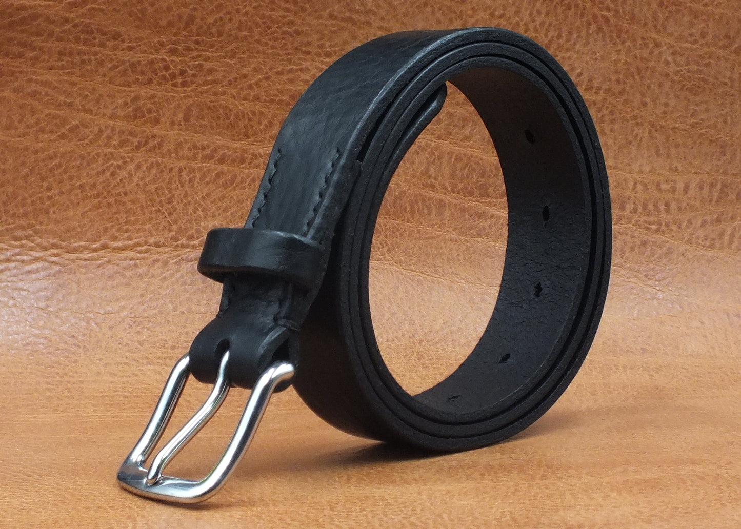 SALE - Black Leather Belt - 1.25" (32mm wide) - 32" to 36" Waist