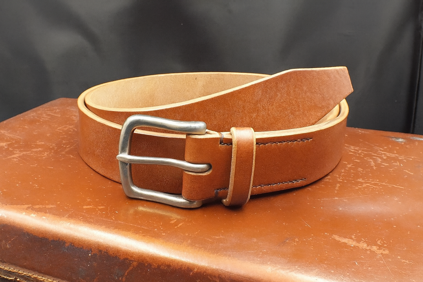 Handmade Oak Bark Tanned Leather Belt - 4 colours - Stainless Steel West End Buckle