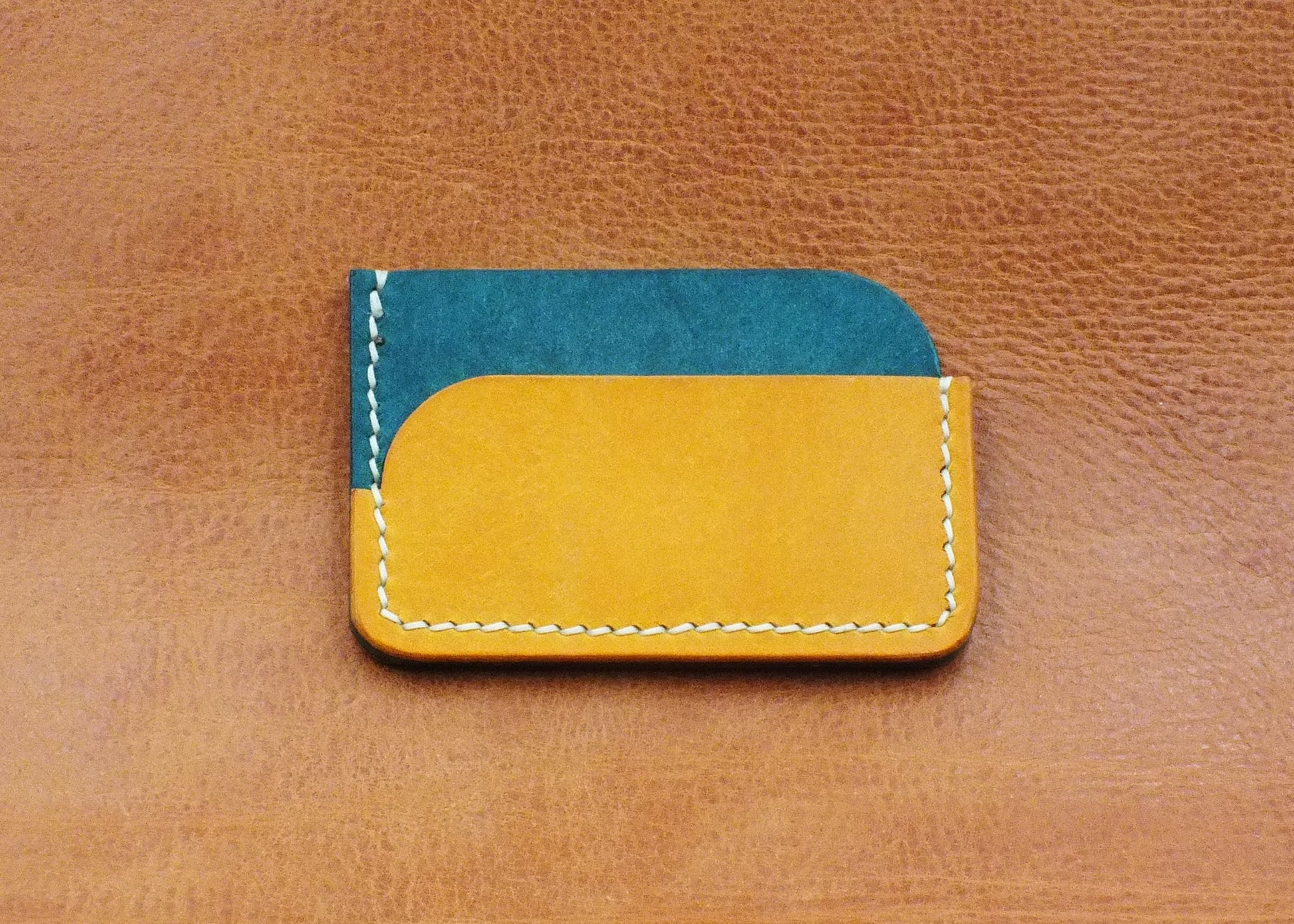 The Ditchling Card Wallet - Yellow and Sky Blue