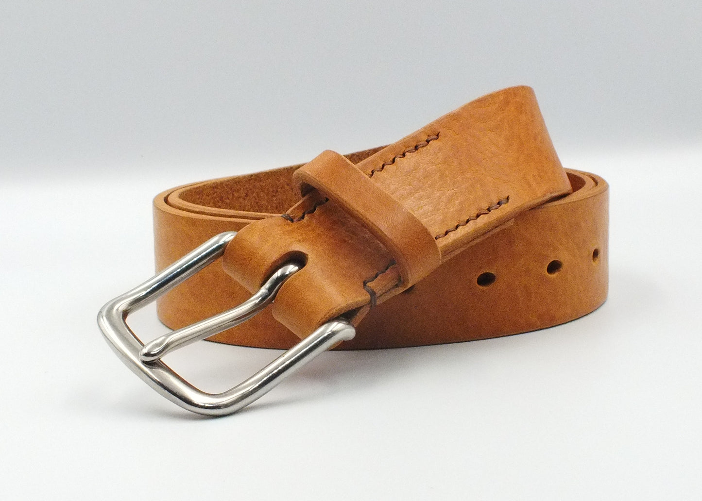 SALE - Dark Brown Leather Belt - 1.5" (38mm wide) - 24" to 28" Waist - Brass Buckle & Screws