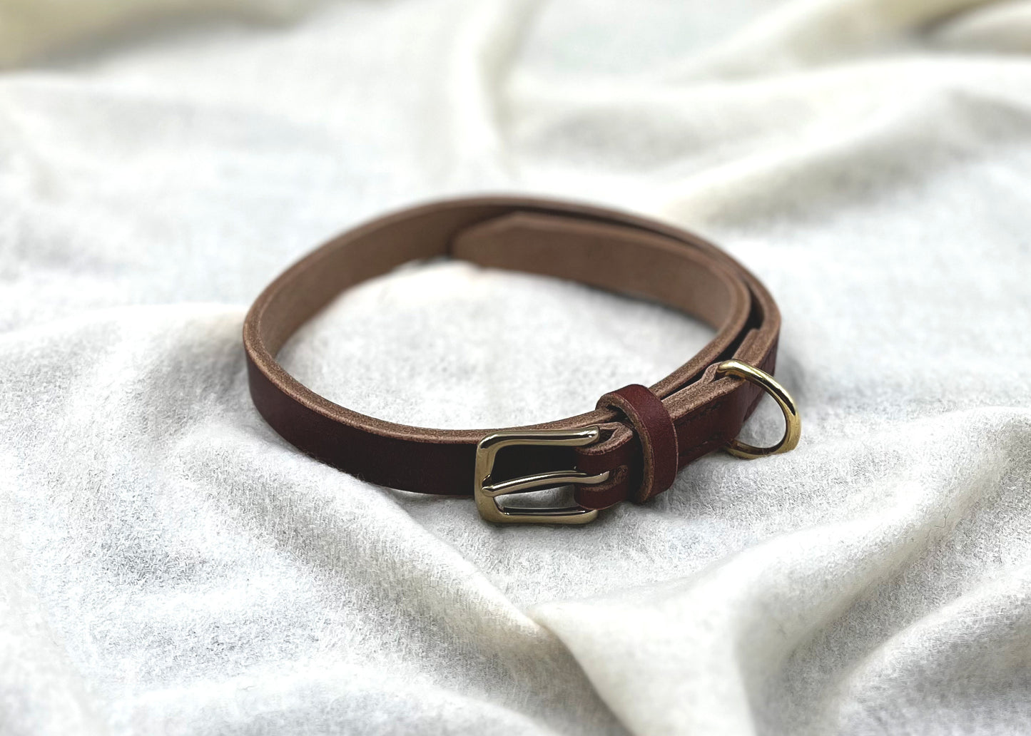Baker's Oak Bark Leather Dog Collar and Lead Set