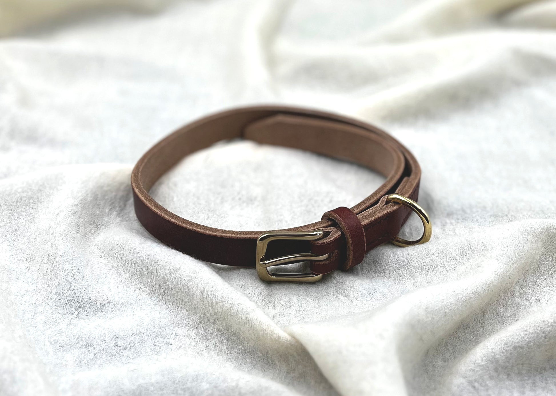 Baker's Oak Bark Leather Dog Collar and Lead Set