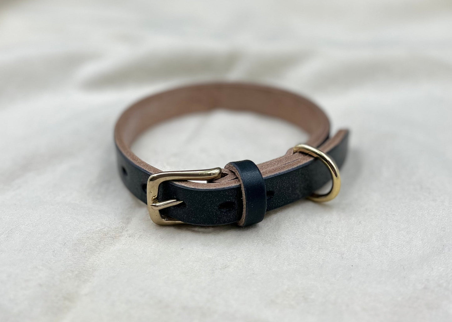 1" Oak Bark Leather Dog Collar