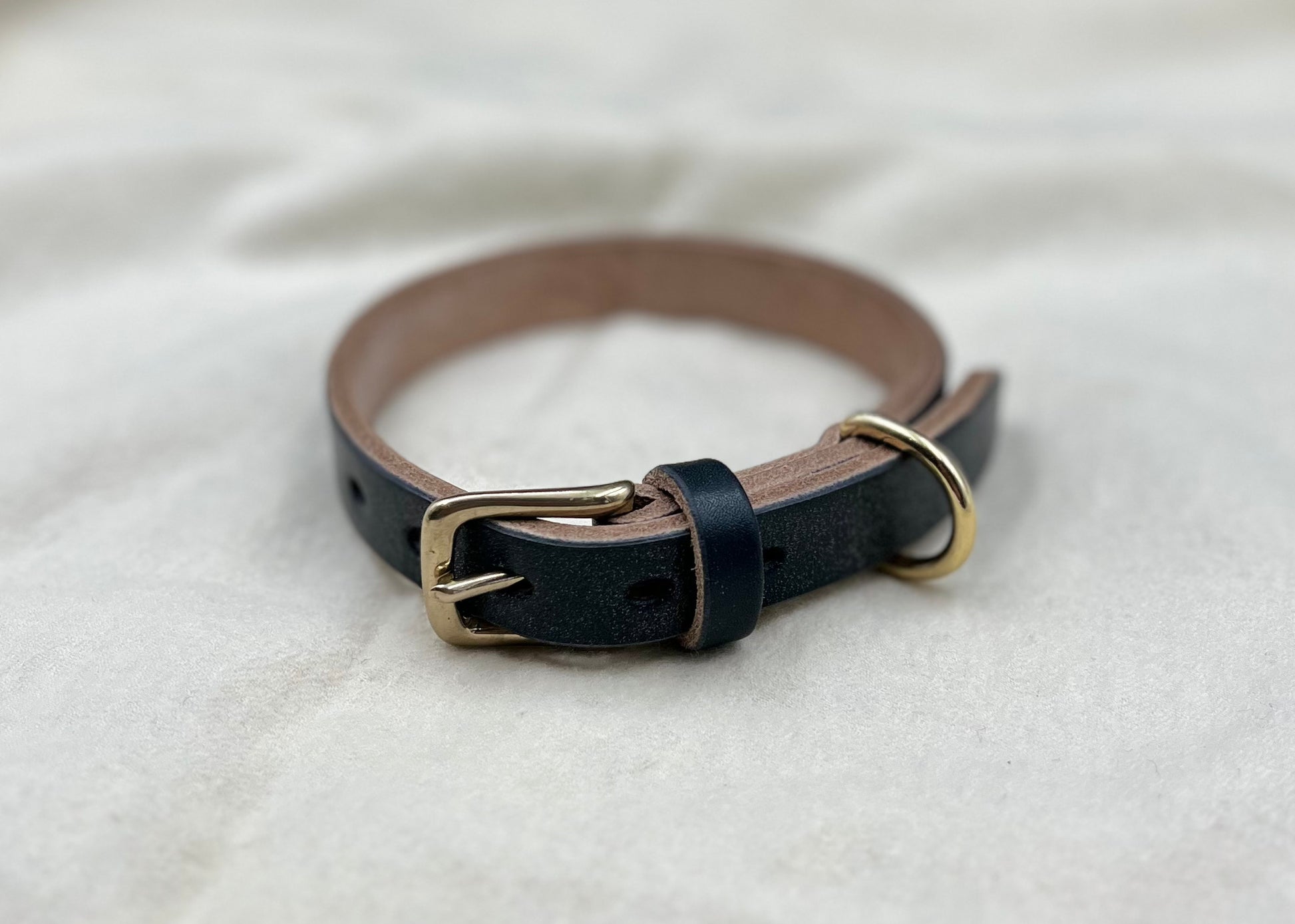Baker's Oak Bark Leather Dog Collar and Lead Set