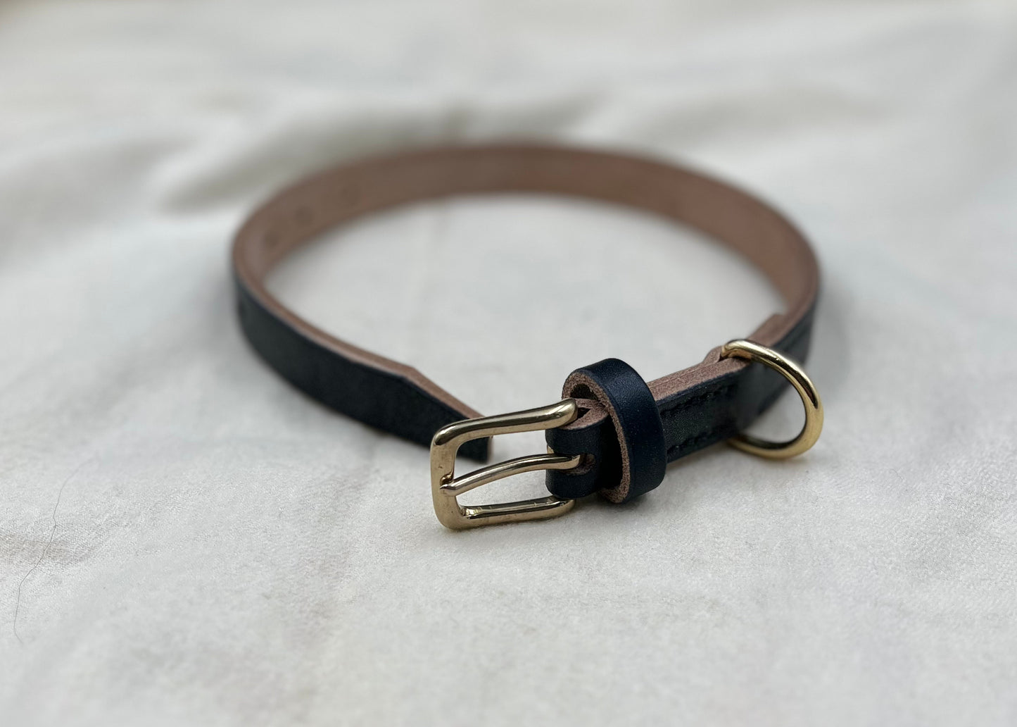 3/4" Oak Bark Leather Dog Collar