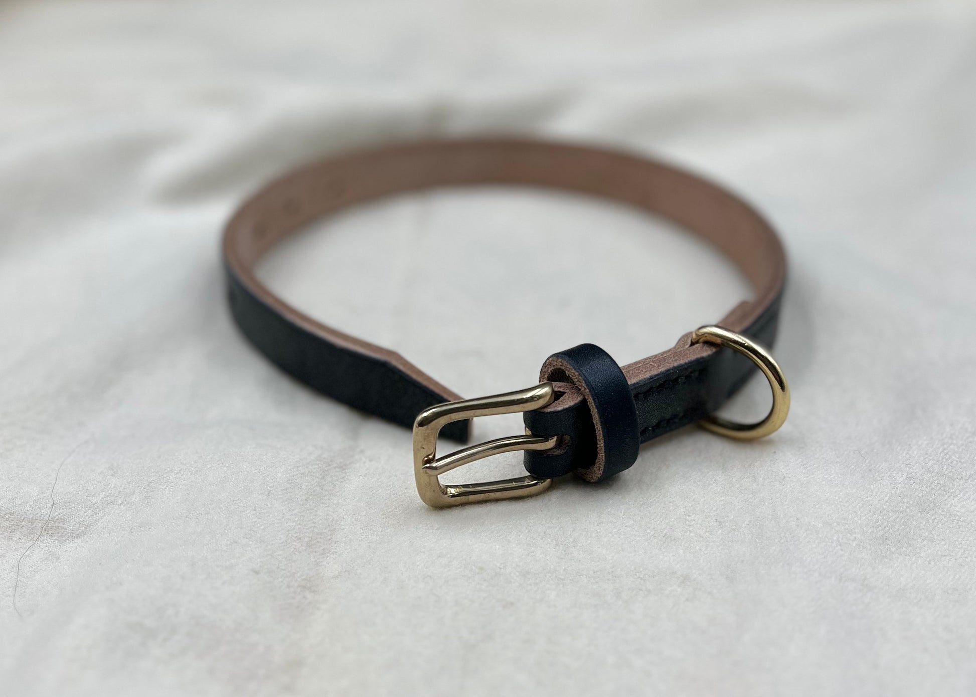 3/4" Oak Bark Leather Dog Collar