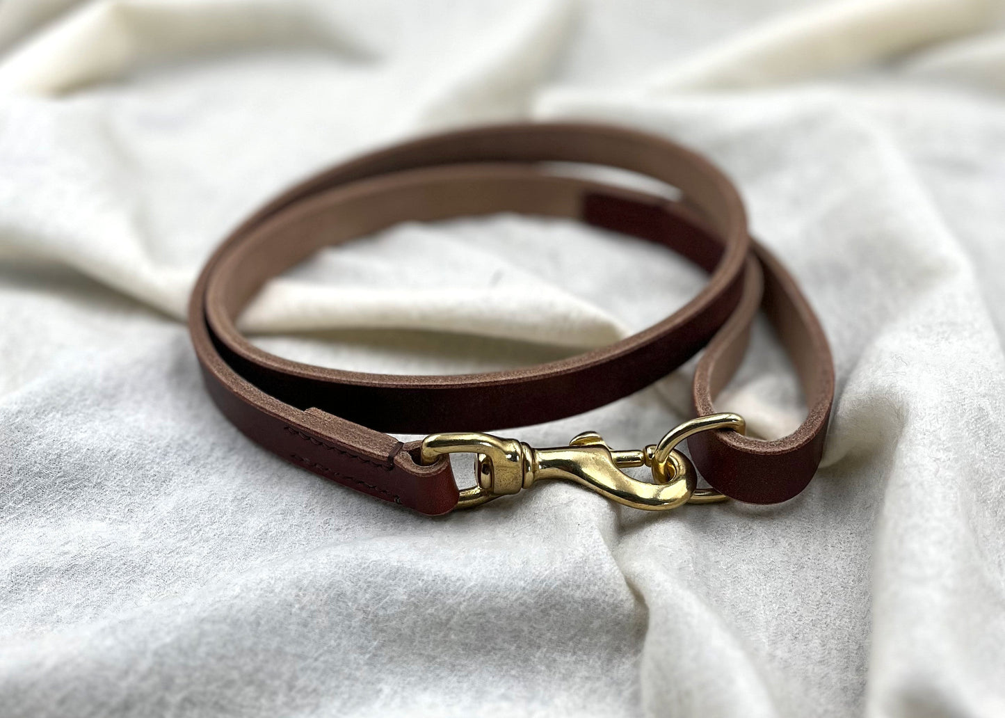 Baker's Oak Bark Leather Dog Collar and Lead Set