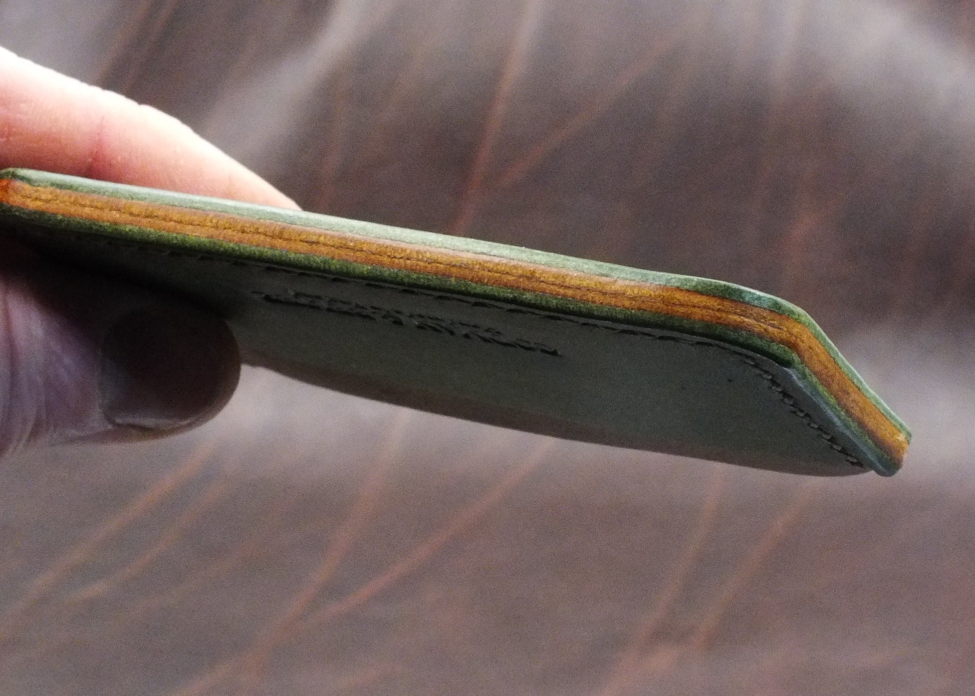 The Ditchling Card Wallet - Olive and Russet
