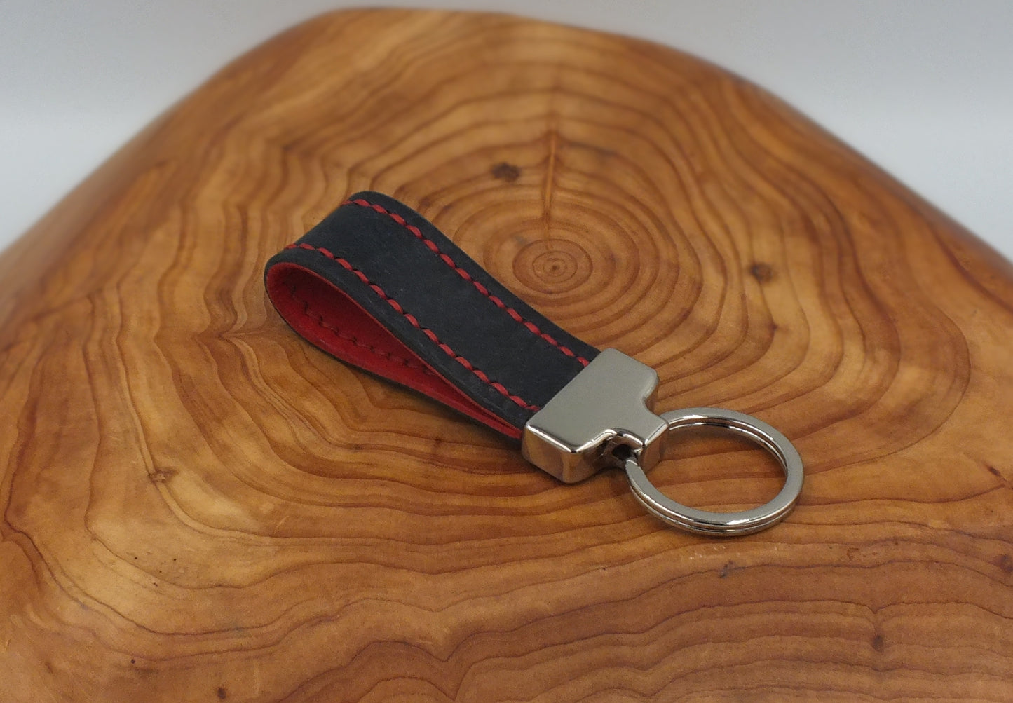 The Caeg - Red/Blue Leather Key Fob