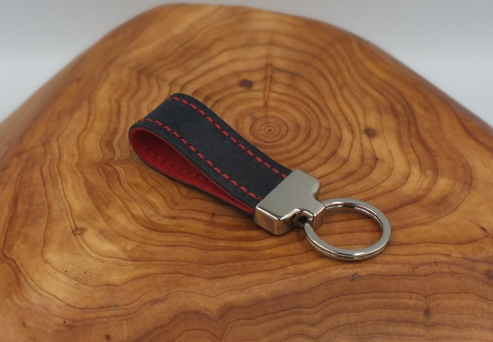 The Caeg - Red/Blue Leather Key Fob