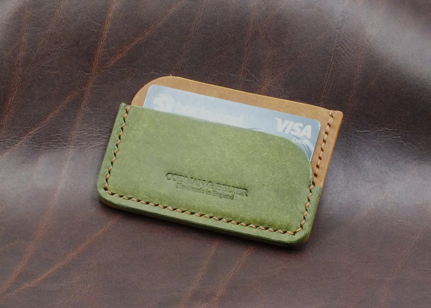 The Ditchling Card Wallet - Olive and Russet