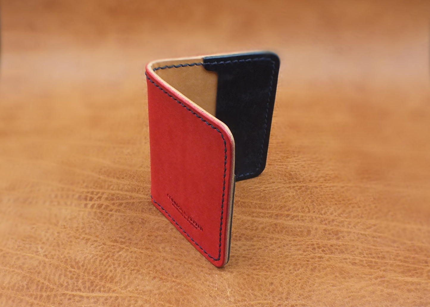The Beacon Bi-Fold - Red / Natural / Navy Blue
