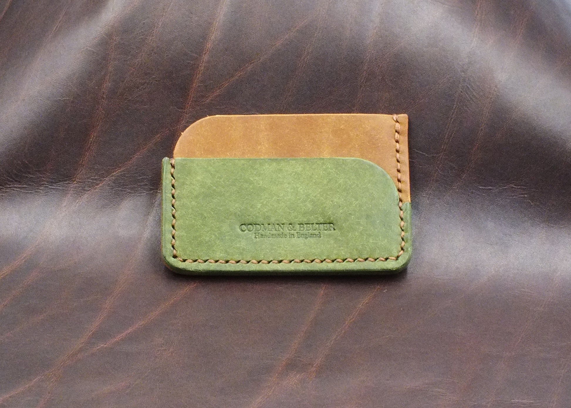 The Ditchling Card Wallet - Olive and Russet