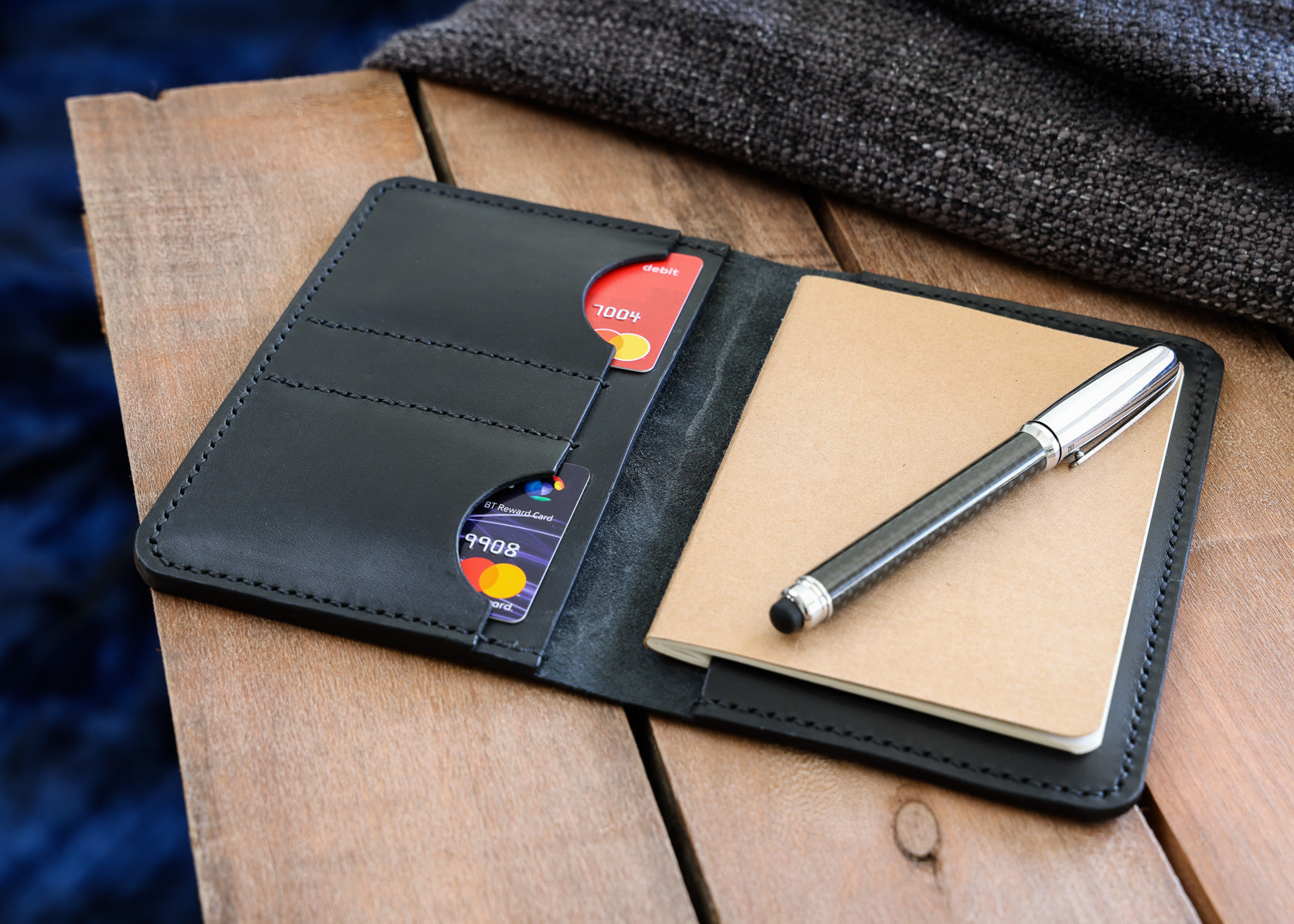 A5 Leather Notepad Holder - Hand Stitched