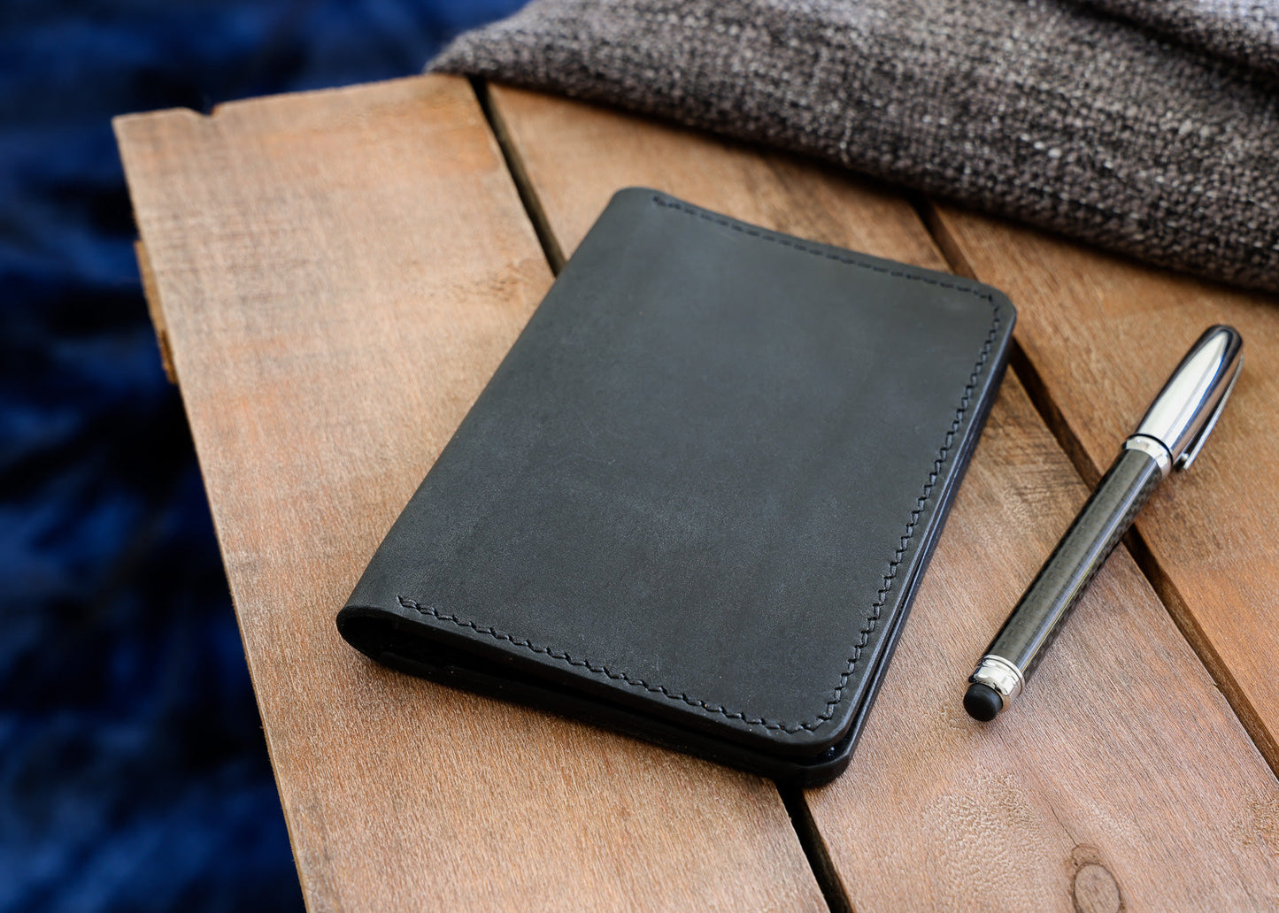 A5 Leather Notepad Holder - Hand Stitched