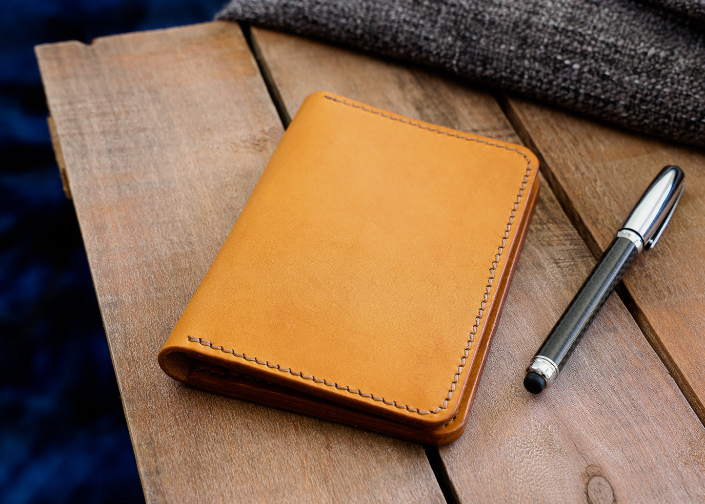 A5 Leather Notepad Holder - Hand Stitched