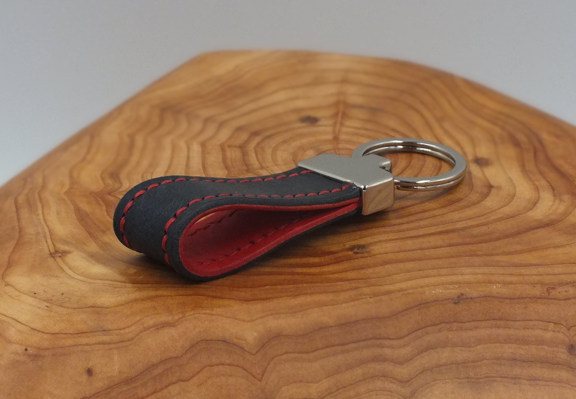 The Caeg - Red/Blue Leather Key Fob