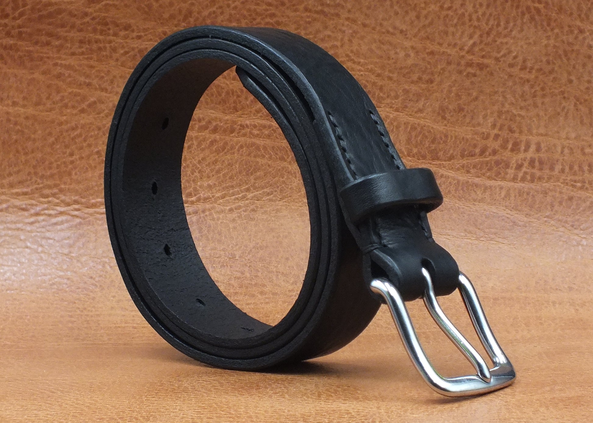 SALE - Black Leather Belt - 1.25" (32mm wide) - 32" to 36" Waist