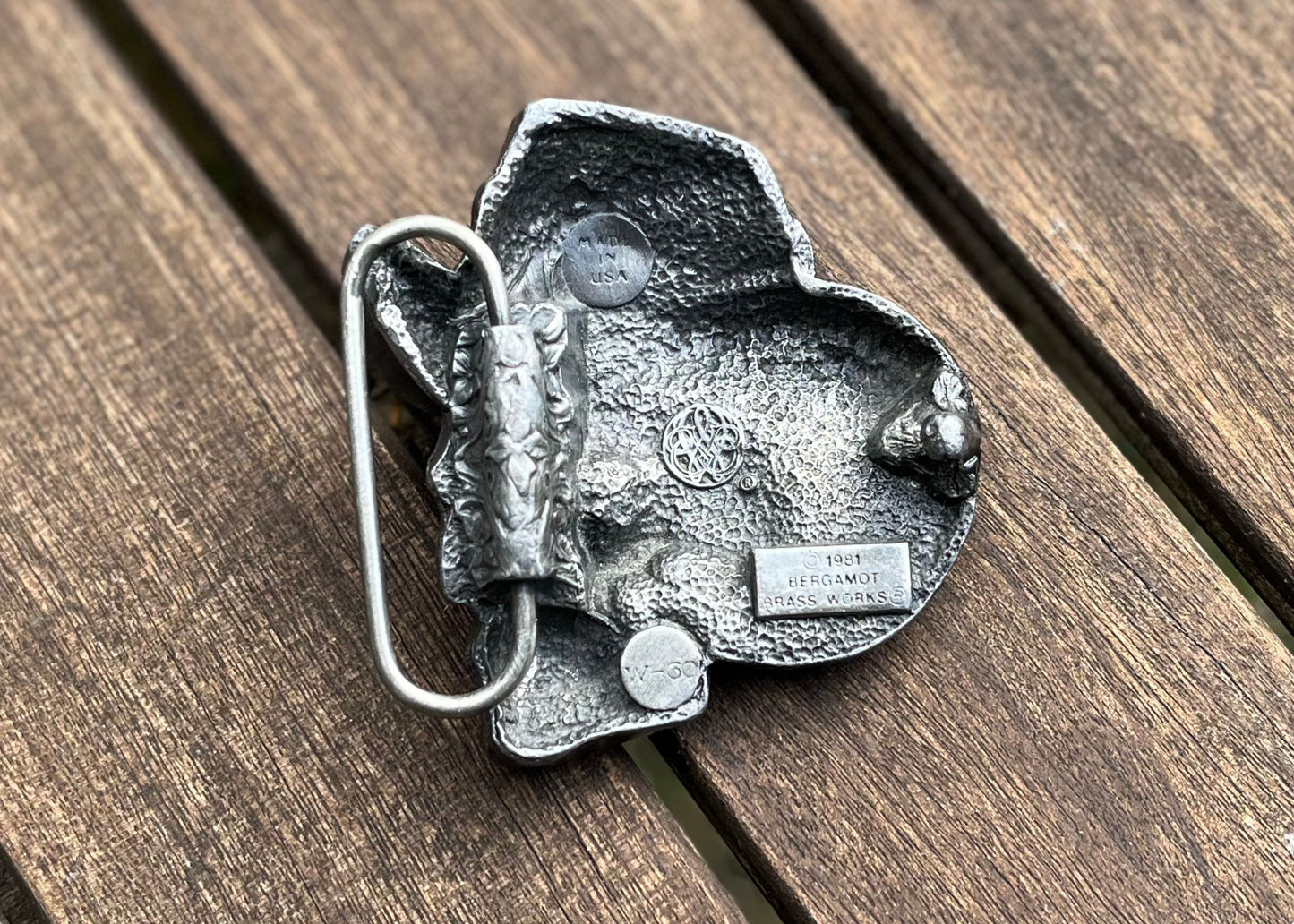 'El Pistolero Muerto' Skull Cowboy Belt Buckle by Bergamot Buckles USA - W-30