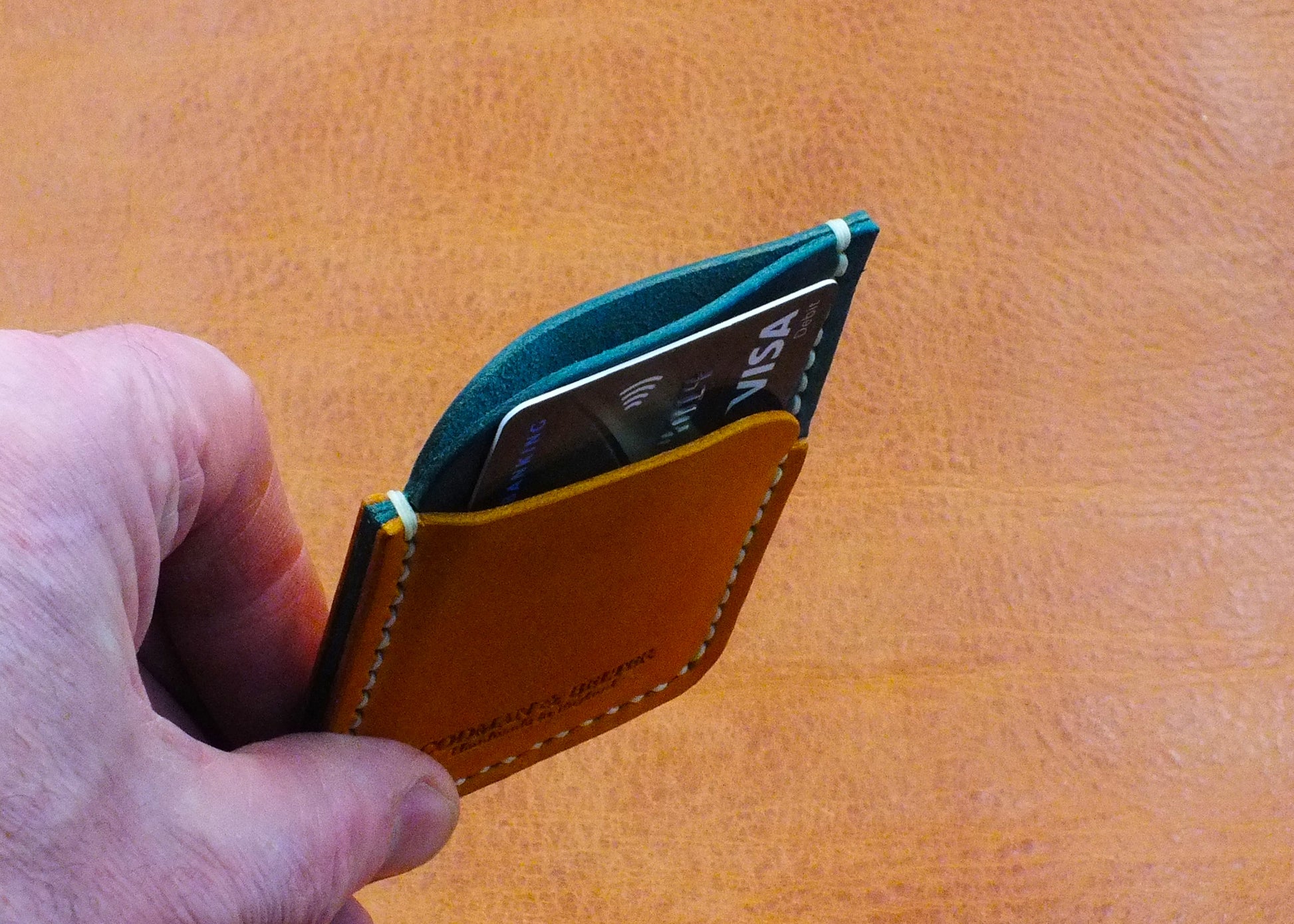 The Caburn Card Wallet - Yellow and Sky Blue