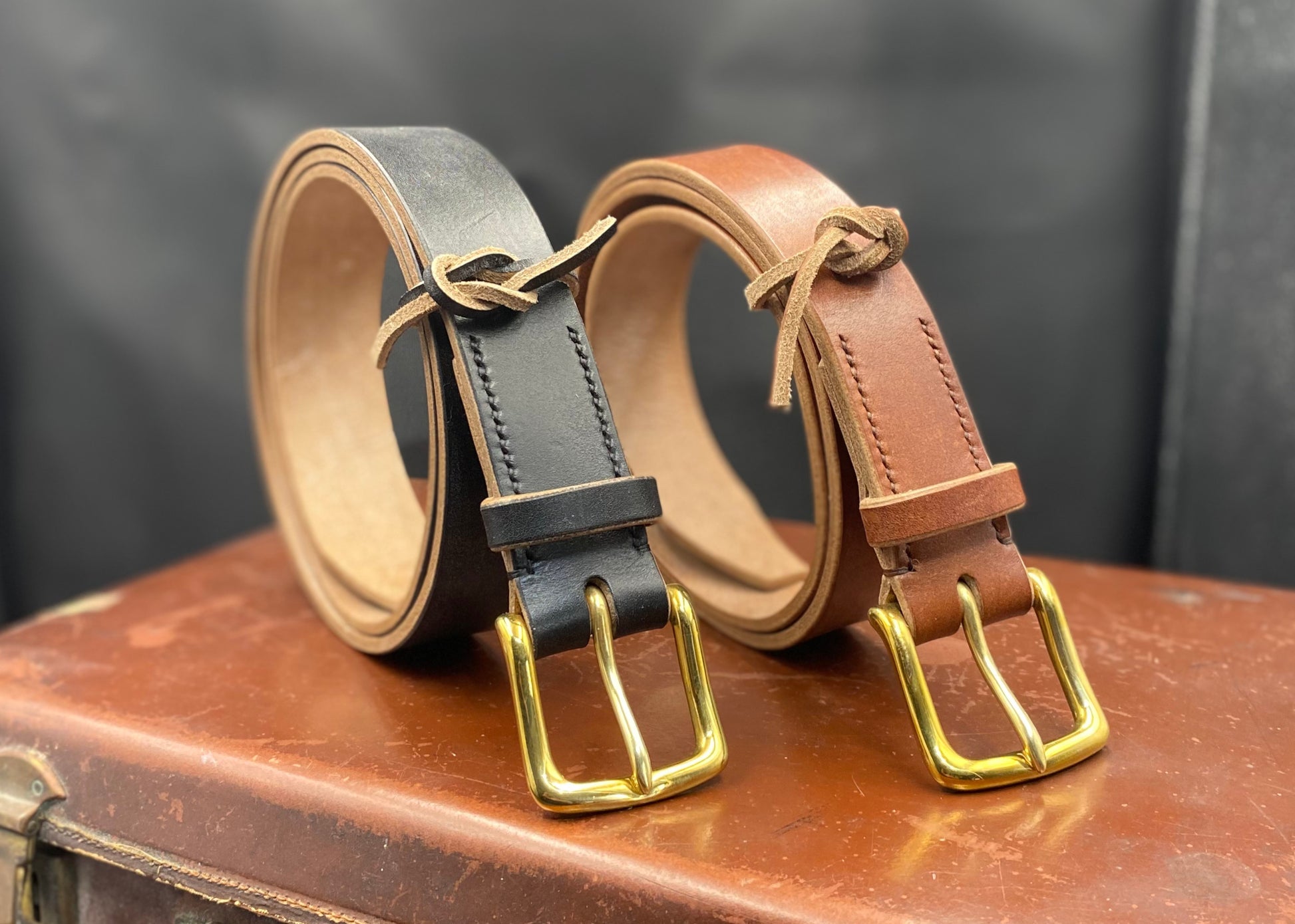 Handmade Oak Bark Tanned Leather Belt - 4 colours - Stainless Steel West End Buckle