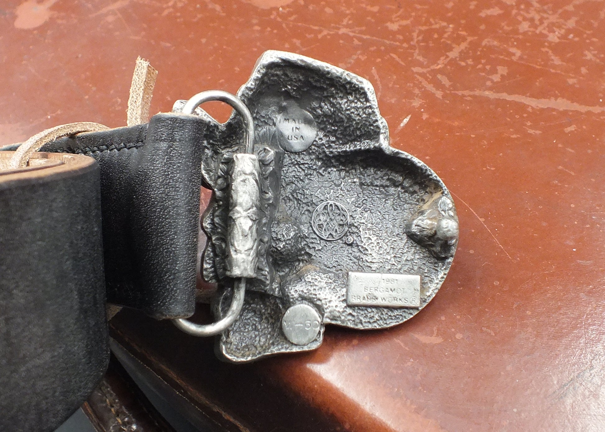 'El Pistolero Muerto' Belt - Handmade Oak Bark Tanned Leather Belt -Skull Cowboy Buckle