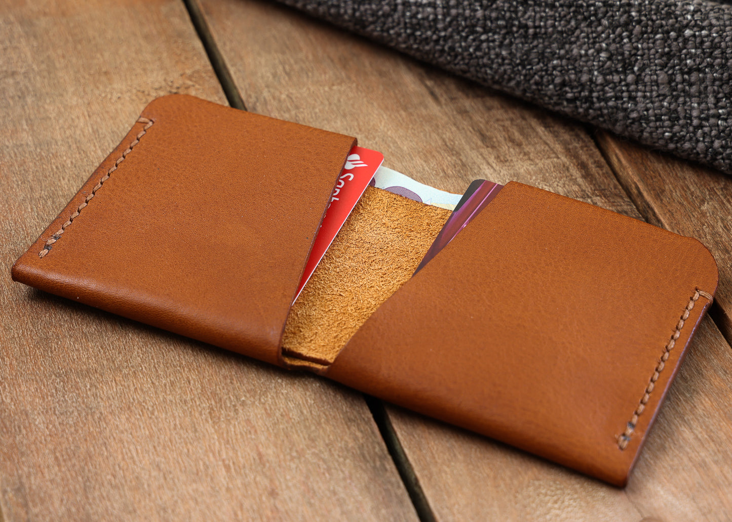 Cognac - Minimalist Leather Wallet